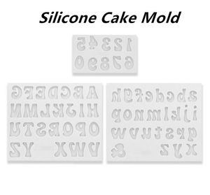 Lettre majuscule numéro Silicone moules Fondant gâteau biscuits gelée décoration outil chocolat bonbons cuisine moule de cuisson