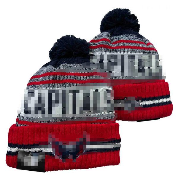 CAPITALS Bonnets Bobble Hats Baseball Hockey Ball Caps 2023-24 Chapeau de seau de créateur de mode Chunky Knit Faux Pom Beanie Chapeau de Noël Sport Knit Hats