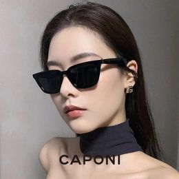 Caponi Polarise Femmes Lunettes de soleil Cat Style Eye Vintage Sun Verres Femelle Design de mode Fendy Shades UV400 Protection CP71240403