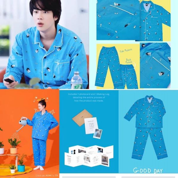 Capris 2 pièces ensemble Jin's Home vêtements bons jours pyjama costume haut pantalon long costume décontracté surdimensionné survêtement pas cher unisexe ensemble pour femmes homme