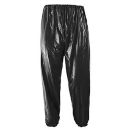 Capris 2 uds mujeres hombres sudor traje de Sauna resistente al desgaste cintura elástica resistente pérdida de peso pantalones superiores Fiess Pvc correr ejercicio gimnasio