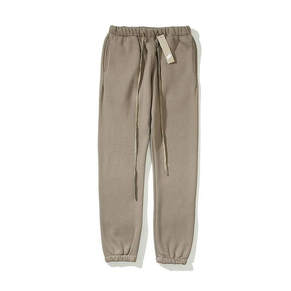 Capris otoño primavera hombres pantalones de chándal de lana caqui Casual Joggers pantalones ropa informal de algodón moda Camel pantalones Hip Hop Sudadera con capucha conjunto