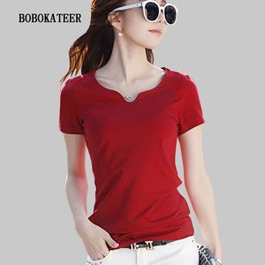 Capris Bobokateer T-shirt d'été femmes t-shirts à manches courtes hauts t-shirt Femme Ropa Mujer Verano 2023 coton t-shirt Femme vêtements