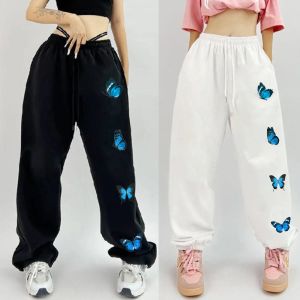 Capris papillon pantalon de survêtement femmes pantalon harem baggy pantalon de la jambe large surdimension