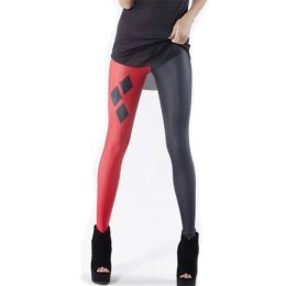 Capris Cuhakci Vrouwelijke Zwart Rode Splice Elastische Legging Dames 3D Digitale Print Broek Volwassen Patchwork Fiees Broek