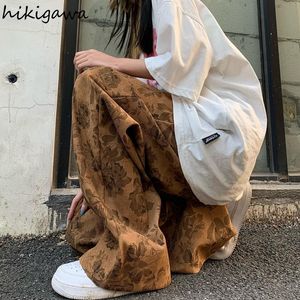 Capris harajuku pantalon de jambe large pour femmes streetwear bf pantalon vintage floral y2k vêtements haute taille hiphop coréen pantalon