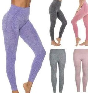 Capris hoge elastische ademende sneldrogende zweetabsorptie naadloze yoga broek panty bodysuit dames gym leggings kwaliteit gratis verzending