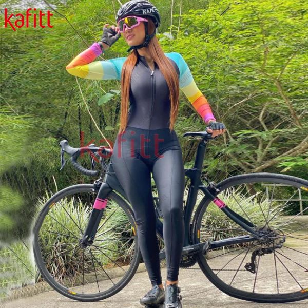 Capris Kafitt Macaquinho Ciclismo Feminino pantalon femme rétro cyclisme sweat costume body chemise longue vélo course costume Bicicleta