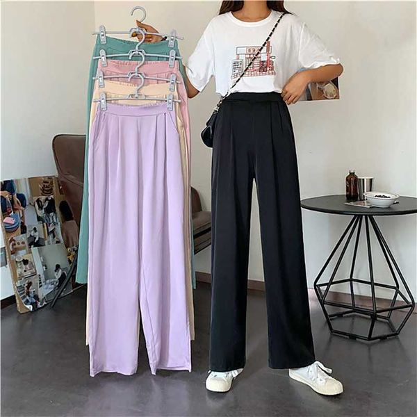 Capris mode coréenne décontracté femmes pantalon droit perte de poids été 2023 nouveau ample taille haute ensemble pantalon à jambes larges P230605
