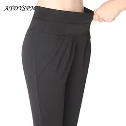 Capris moda harem spodnie dla kobiet wygodne occasionnel extension proste spodnie damskie czarne granatowe pantalones mujer rozmiar s6xl