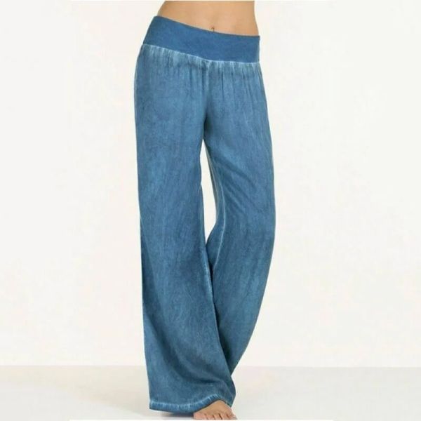 Capris Nuevo Otoño e Invierno Pantalones Anchos para Mujer Pantalones Vaqueros Palazzo Largos de Yoga Sueltos Informales