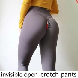 Capris Pantalon à entrejambe ouvert Pantalon de danse Pantalon de sport Pantalon requin Vêtements d'extérieur pour femme Vêtements de yoga Séchage rapide avec double tête invisible