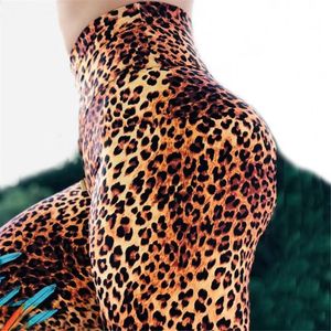 Capris Sexy Léopard 3d Impression Fiess Leggings Femme Taille Haute Mince Paquet Hanche Féminine Push Up Pantalon D'entraînement Leggings Respirants