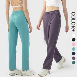 Capris SHINBENE Lounge Track Pants Pantalon de survêtement thermique taille haute pour femme doublé en polaire avec poches