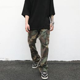 Capris Streetwear Hommes Hip Hop Camouflage Flare Pantalon À La Mode Camo Cargo Pantalon Mâle Slim Fit Camouflage Pantalon Femmes Allmatch