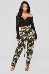 Capris Été Femmes Dames Camo Cargo Pantalon Taille Haute Pantalon Décontracté Pantalon Ample Combat Militaire Camouflage Jeans Crayon Pantalon Armée Vert