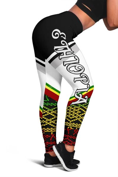 Capris Tessffel Ethiopie Comté Drapeau Reggae Afrique Tribu Native Lion Rétro 3dprint Haruku Femmes Leggings Sexy Yoga Fiess Costumes A1