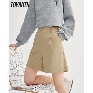 Capris Toyouth Women Suit Shorts 2023 Spring High Taist Low Draped Ligne Capris Six Couleurs Tous correspondent à un pantalon d'affaires décontracté
