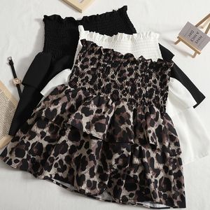 Capris Vintage léopard femmes Mini jupe courte nouveau 2022 mode d'été polyvalent élastique taille haute Aline pli solide dames jupes de gâteau