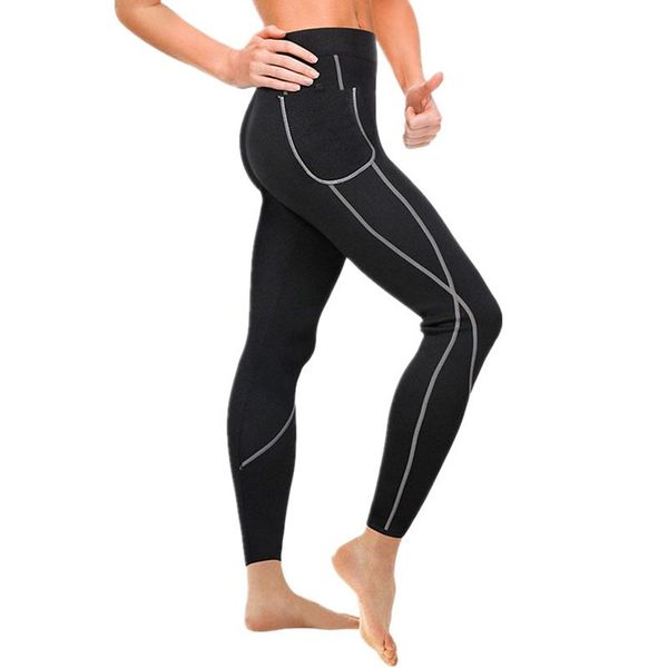 Capris Mujer Leggings calientes Neopreno Push Up Fiess Legging adelgazante Leggins con cintura alta Body Shaper Sin costuras Fiess Sudor Sauna Legging