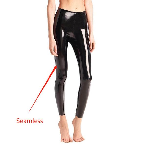 Capris Frauen Sexy Skinny Side Nahtlose PVC-Hosen PU-Kunstleder-Leggings Schlanke, figurbetonte Bleistifthose Niedrige Taille Plus Size Custom Party