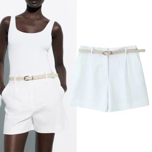 Capris – short de costume pour femmes, nouveau Style d'été, pantalon décontracté, couleur Pure, 2023