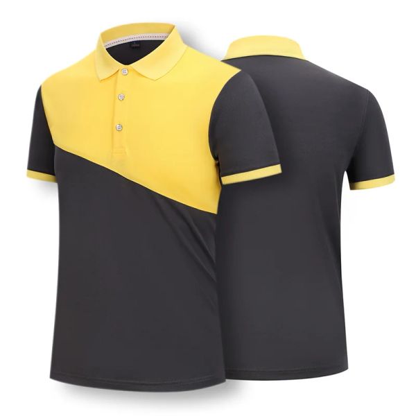 Caps 2023 New Design Golf Shirt Grey Patchwork Polo Polo Lapon à manches courtes Tops Tops Fashion Jersey Sportswear surdimensionné Summer 4xl