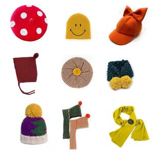 Casquettes bébé chapeau nouveau automne hiver bonnet tricoté casquettes pour garçons nouveau-né tir filles photographie accessoires mode laine chaud enfants vêtements