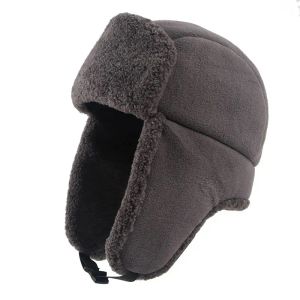 Caps Beanie/Skull Caps ushanka Russische hoed mannen vrouwen unisex warme winter bommenwerper hoeden oorflappen polaire fleece wollen bont oorlap trapper sneeuw