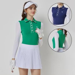 Capas Blktee Femenina rápida y seca Dry Golf Golf Camisa de golf Mujer Seda de seda de manga larga Golf Ladies Sportes elásticos transpirables S2XL