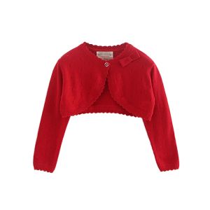 Caps Bow Red Baby Girls Cardigans trui jas babymeisje jas van 1 2 3 4 jaar oude oostjas sjaal babykleding okc195109
