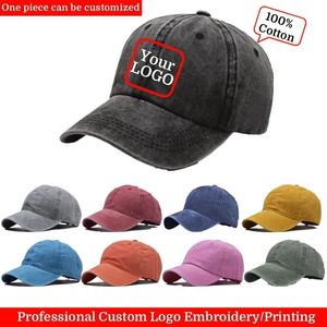 Casquettes Casquettes de baseball personnalisées pour hommes femmes Vintage 100% coton lavé papa chapeau broderie ou impression bricolage équipe casquette Snapback chapeau Hip Hop