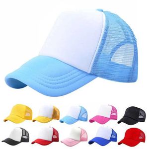 Caps Hats 3-8T Ademend half gaas casual hoed geschikt voor kinderen jongens meisjes meisjes honkbal caps kinderhoeden lente en zomer verstelbare vrachtwagenhoeden d240509