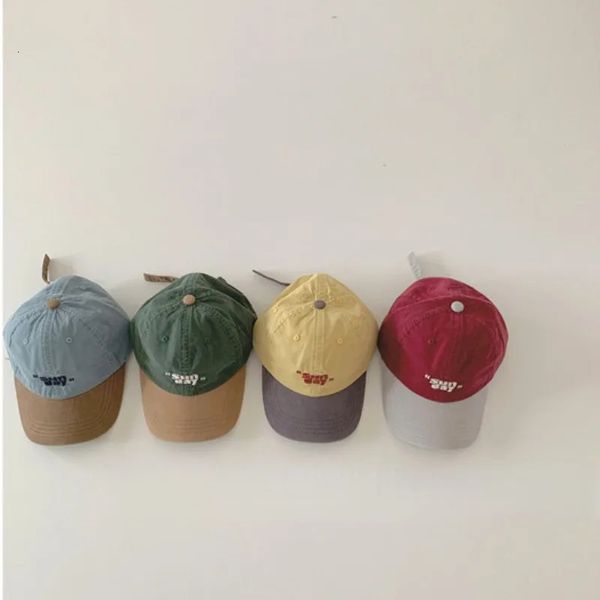 Casquettes chapeaux 7824 coréen enfants chapeau rétro bébé garçon casquette automne couleur correspondant bébé fille chapeau casquette de Baseball 231115