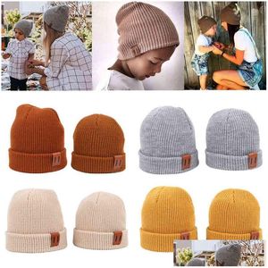 Caps chapeaux 9 couleurs enfants beanie knit enfants nouveau-n￩ chauffeur d'hiver chaud pour filles gar￧ons capuchons boles de gouttes livraison maternit￩ acce dhoxq