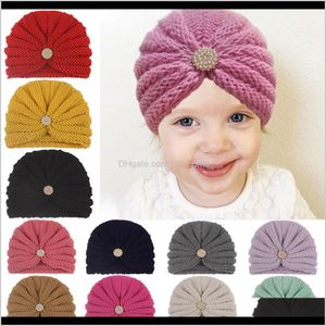 Casquettes Chapeaux Accessoires Bébé Enfants Drop Drop Livraison 2021 Chapeau pour enfants Round Top No Eavettes Version Broderie Automne et hiver Head