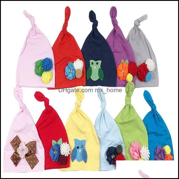 Casquettes Chapeaux Accessoires Bébé, Enfants Maternité Nouveau-Né Bébé Noeud Turban Chapeau Fleurs Floral Hibou Tête Wrap Doux Coton Bandeau Infantile Enfant H