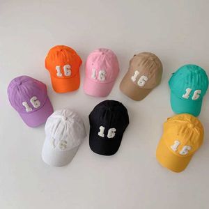 Caps chapeaux automne Baby Baseball Caps numéro 16 motif pour enfants garçons filles chapeaux de soleil coton enfants pics de pointe pic 10 couleurs y240514