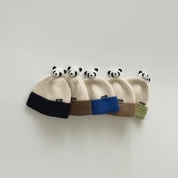 Gorras Sombreros Otoño Invierno Encantador Dibujos animados Panda Accesorios Niños Niños Niñas Punto Suave Cálido Niños 230920