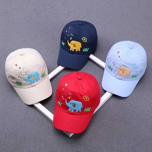 Caps Hats Baby Baseball Hat Boys and Girls 0-2y Solid Cartoon geborduurde honkbalhoed Pasgeboren baby Leisure Buiten Sun Hat Pea Hat WX