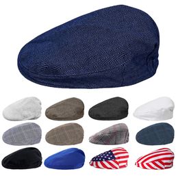 Casquettes Chapeaux Bébé Garçons Chapeau Plat Enfants Enfant Bérets À Chevrons Élastiques Enfants Sboy Cap Enfant Jour De L'Indépendance 4 Juillet 231009