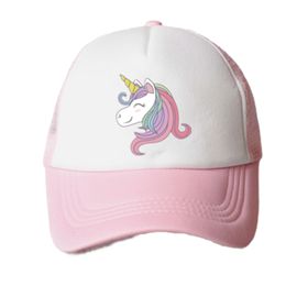 Caps Hats Baby Girl Hat Cap Unicorn Accessories 2 8 jaar Pink Baseball Summer Sun Truck Girls Kid voor kinderen Mesh 230815