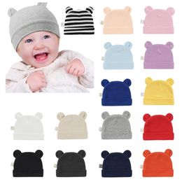 Casquettes Chapeaux Bébé Chapeau Avec Oreilles D'ours Coton Hiver Chaud Né Accessoires Garçons Et Filles Enfant Bonnet Bonnet Mignon Infantile Pour Kids200K