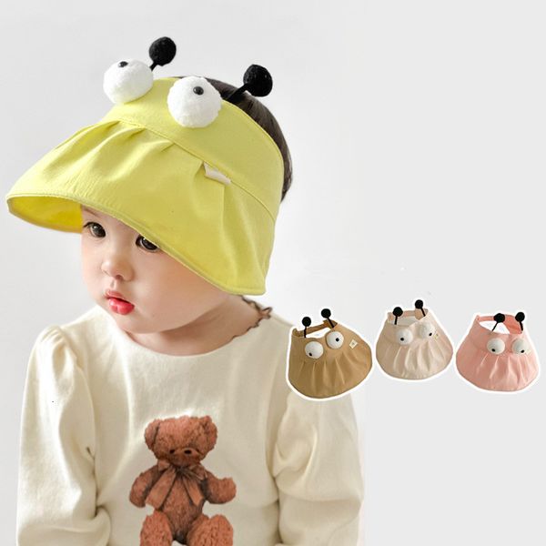 Casquettes Chapeaux Bébé Crème Solaire Chapeau D'été Dessin Animé Corne Vide Top Soleil 4648cm filles garçons casquette 230613