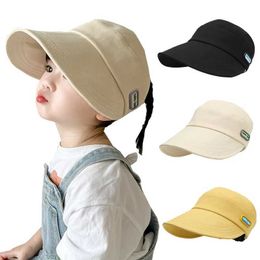 Caps chapeaux Big Brim Baby Sun Chatme Summer Printemps Coton Coton Childret Baseball Convient pour les filles et les garçons Ajustement de plage Ajustement Chatme Childrens 2-8Y D240509