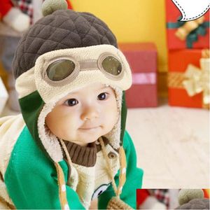 Caps Hoeden Jongens Winter Warme Muts Muts Piloot Cloghet Oorklep Casual Gebreid Mode Leuke Cartoon Oorbeschermer Kleur Kroon Drop Delivery Dhjsb