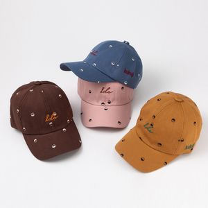 Caps hoeden kinderjog cap voor babyjongen hoeden katoen met lange rand geborduurde kinderen caps 6-24 maanden