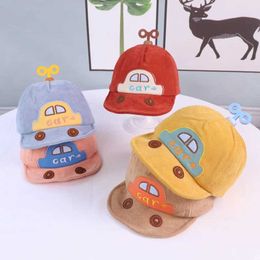 Gorios sombreros para niños lindas sombrero de sol de pola Cartoon coche niña niña oreja primaveral de verano fotografía recién nacido béisbol d240521