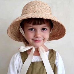 Chapeaux chapeaux pour enfants faits à la main le raffina tissé vintage top plat pour filles et garçons voyage d'été