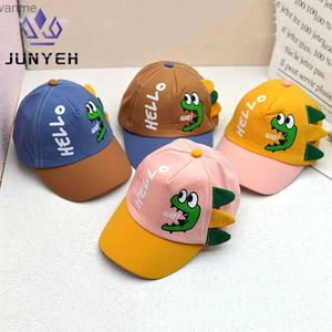 Caps chapeaux pour enfants chapeau en cuir carton carton bonjour dinosaur chapeau imprimé mignon baisant baby garçons et filles chapeau de baseball 6-24 mois wx